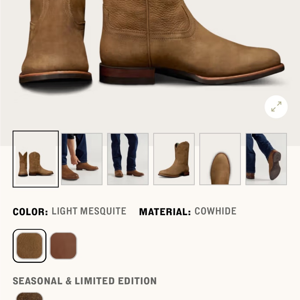 Tecovas Light Mesquite Cowhide Men’s Western Boots. Original price $288 - Picture 3 of 12